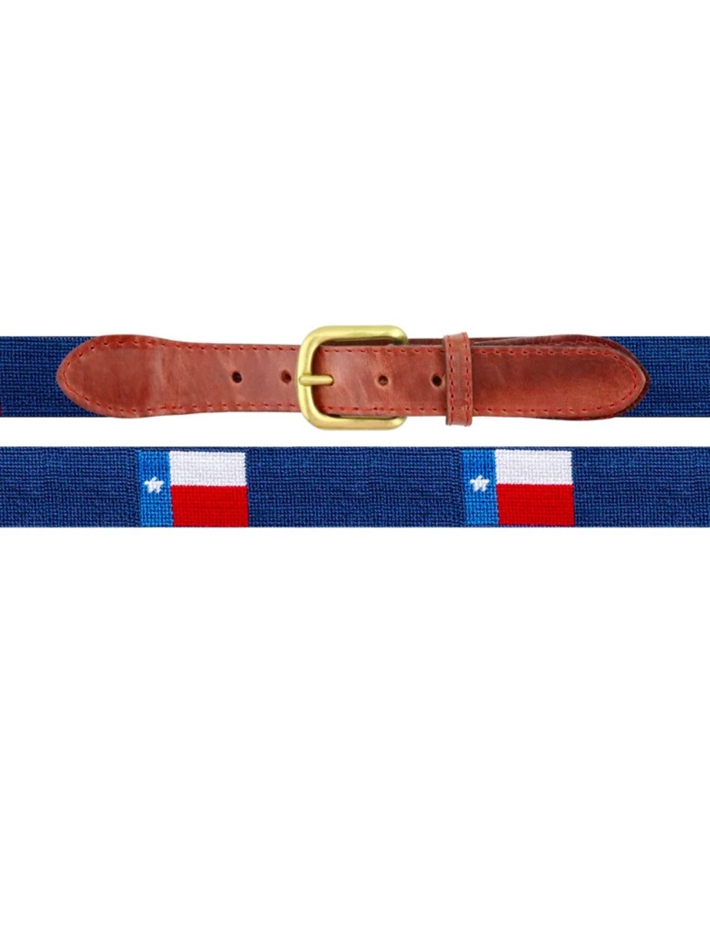 Smathers  & Branson needle point Texas Flag belt 32 - Picture 2 of 11